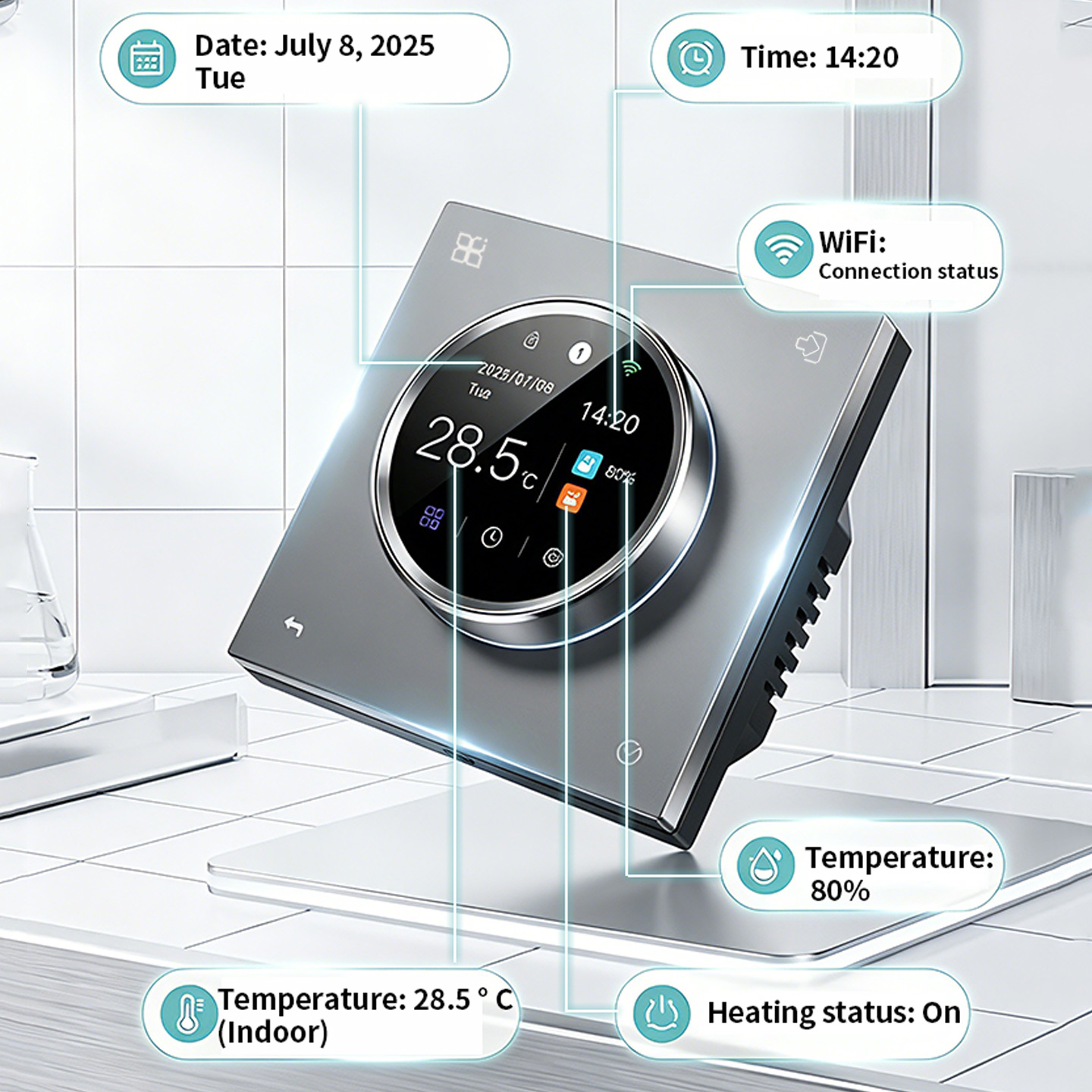 SDM8 Color Screen Knob Thermostat