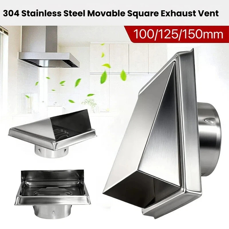 201/304 Grade Square Stainless Steel Air Vent Hood