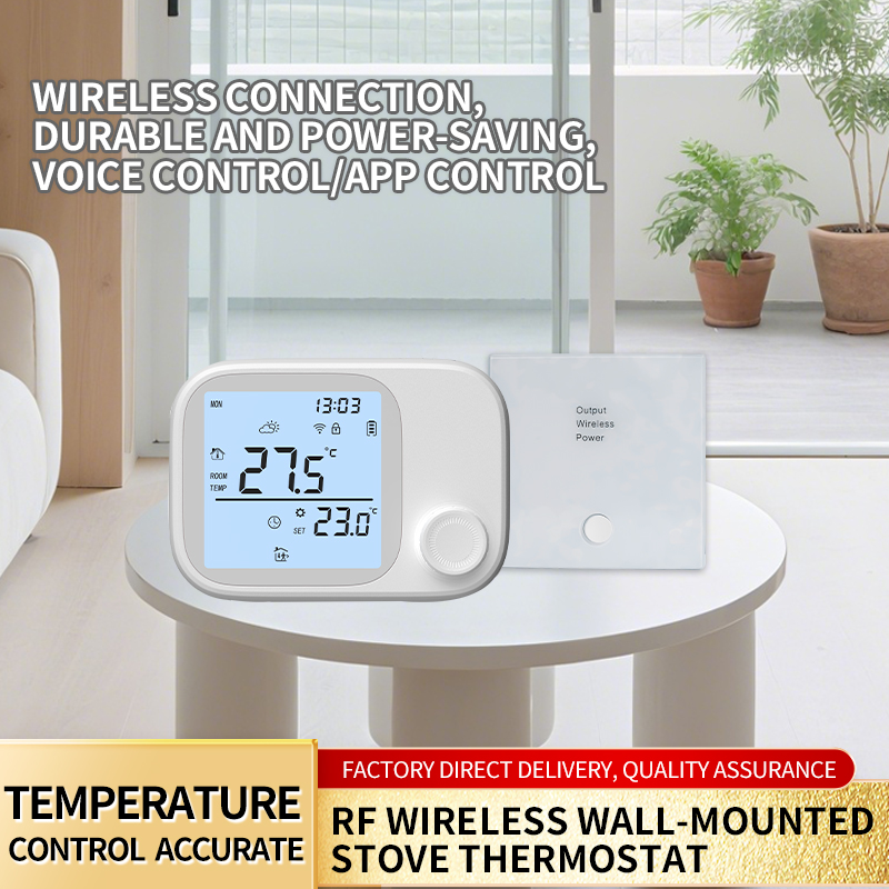 WiTH3 RF Radio Frequency 433 wall mounted furnace thermostat 