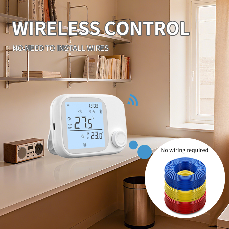 WiTH3 RF Radio Frequency 433 wall mounted furnace thermostat 