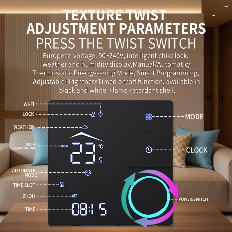 SDM9 LED Knob-Operated Thermostat
