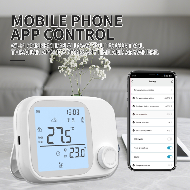 WiTH3 RF Radio Frequency 433 wall mounted furnace thermostat 