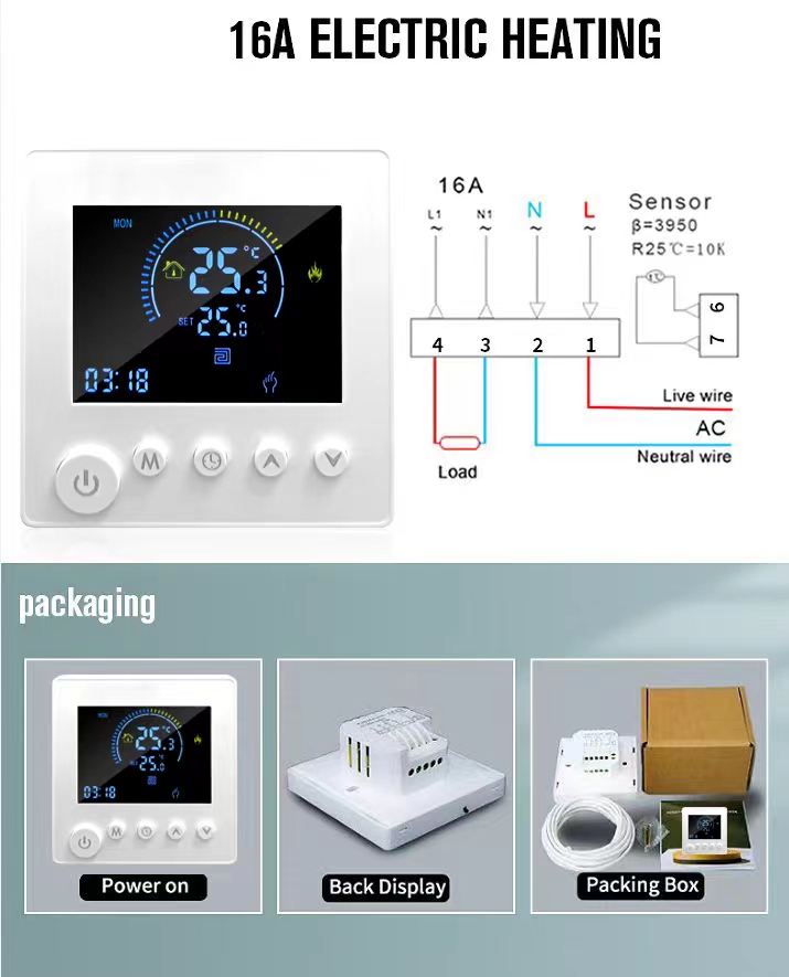 Model K1M Button WiFi Thermostat