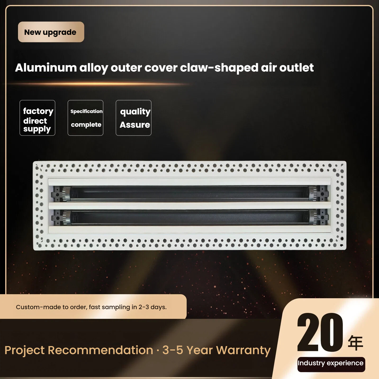Plaster-in Adjustable Linear Slot Diffuser